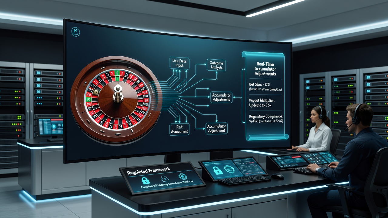 Diagram van real-time dataflow tussen live roulette en accumulator aanpassingen in mobiele apps
