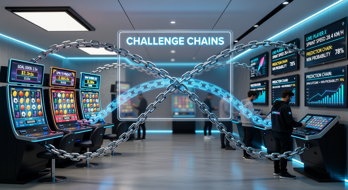 Digitale interface met gekoppelde haspelspins en sportvoorspellingen in een entertainmenthub