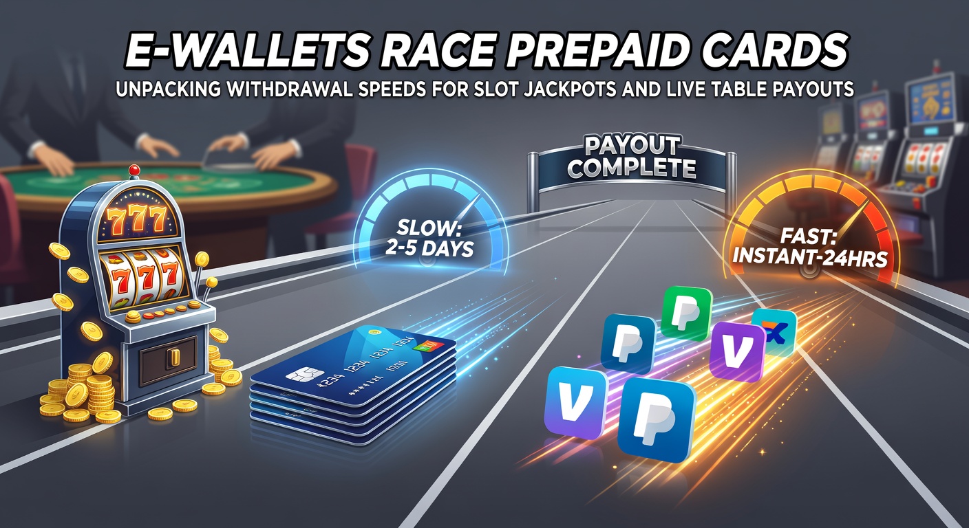 Vergelijking van e-wallets en prepaid cards met klokken die uitbetalingstijden aangeven voor casino-winsten