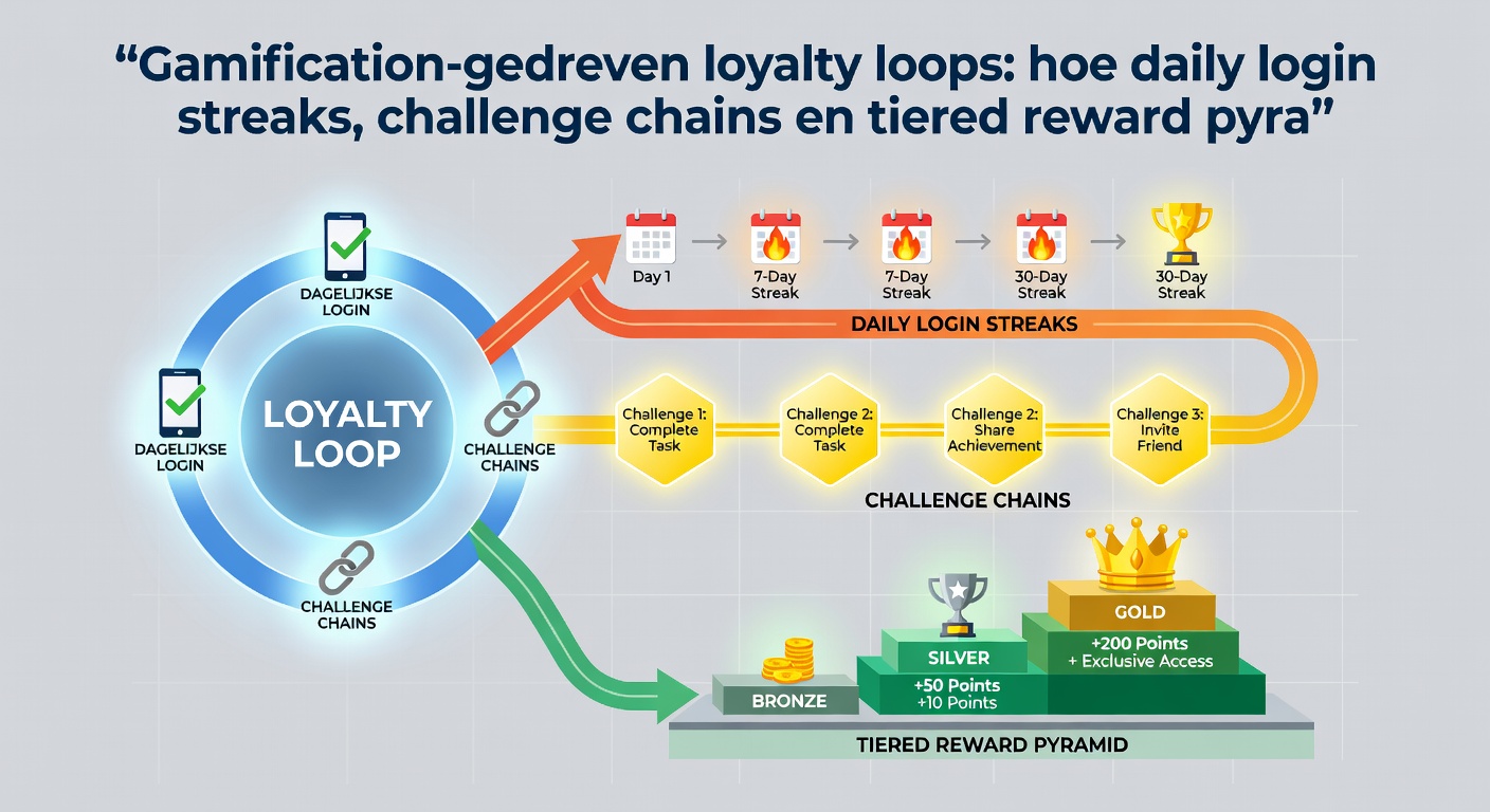 Voorbeeld van een challenge chain interface in een live baccarat app met tiered rewards en streak trackers