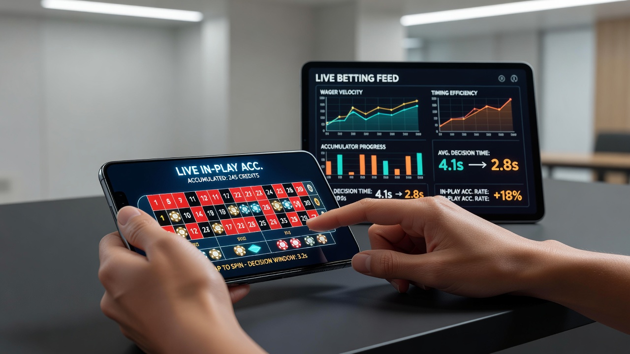Live accumulator aanpassingen via touch-interface op mobiel apparaat tijdens roulette
