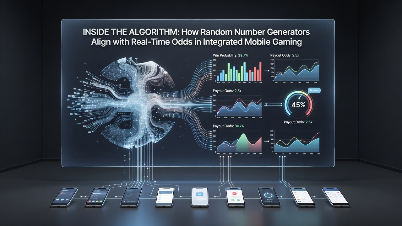 Diagram van algoritme-integratie tussen RNG en real-time odds in mobiele apps