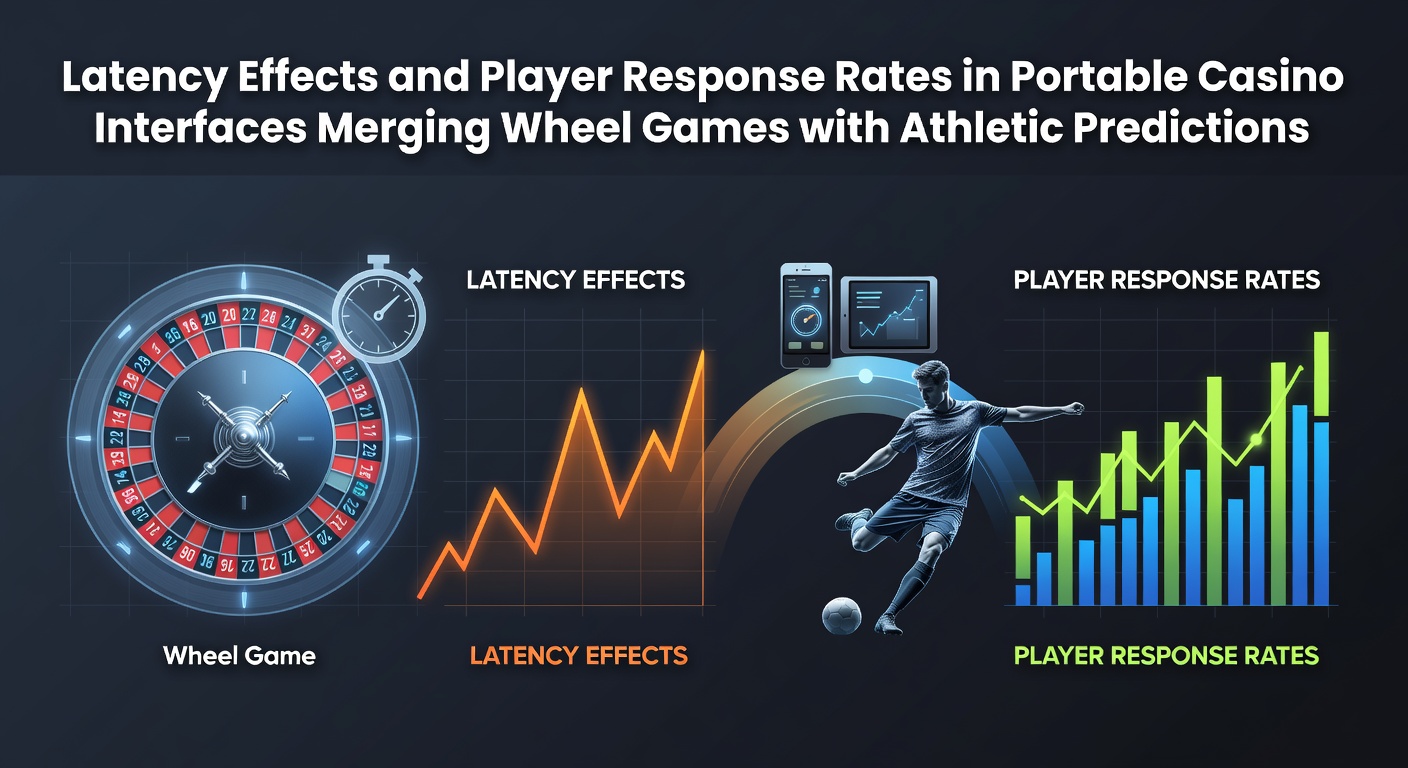 Mobiele casino-interface met wielspel en sportvoorspellingen die latency-effecten illustreren