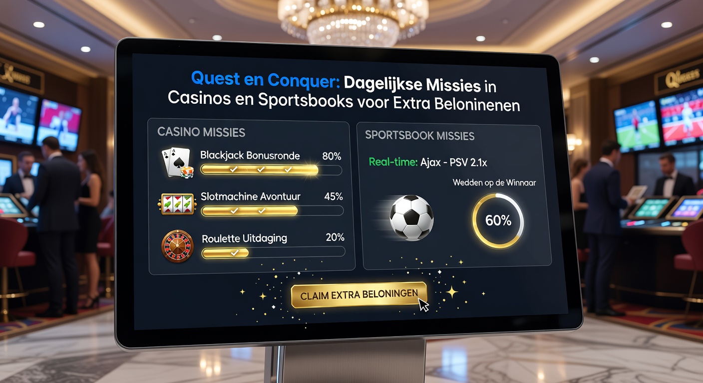 Sportsbook-interface met actieve dagelijkse missies voor voetbalweddenschappen en accumulator-boosts
