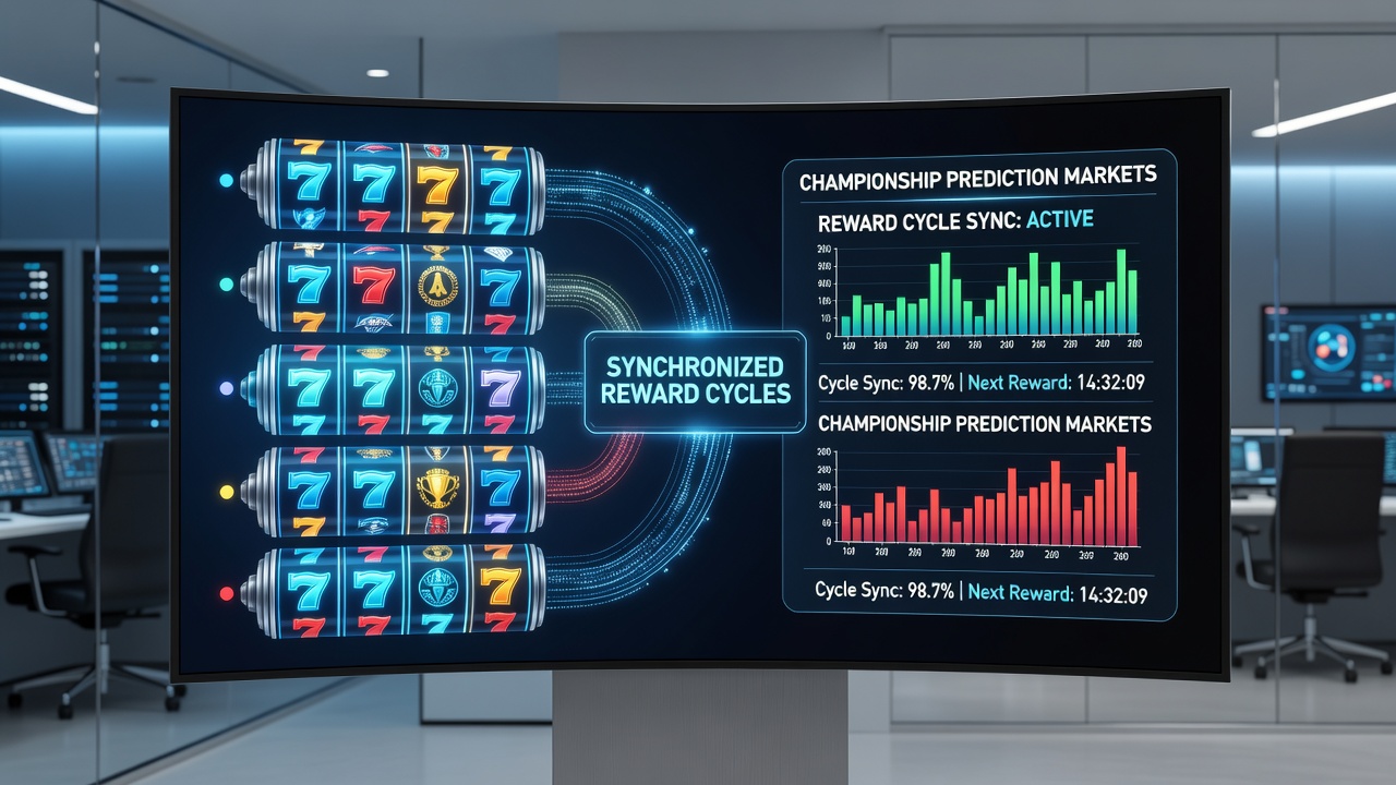 Handheld-apparaat met gesynchroniseerde interfaces voor slots en voorspellingsmarkten