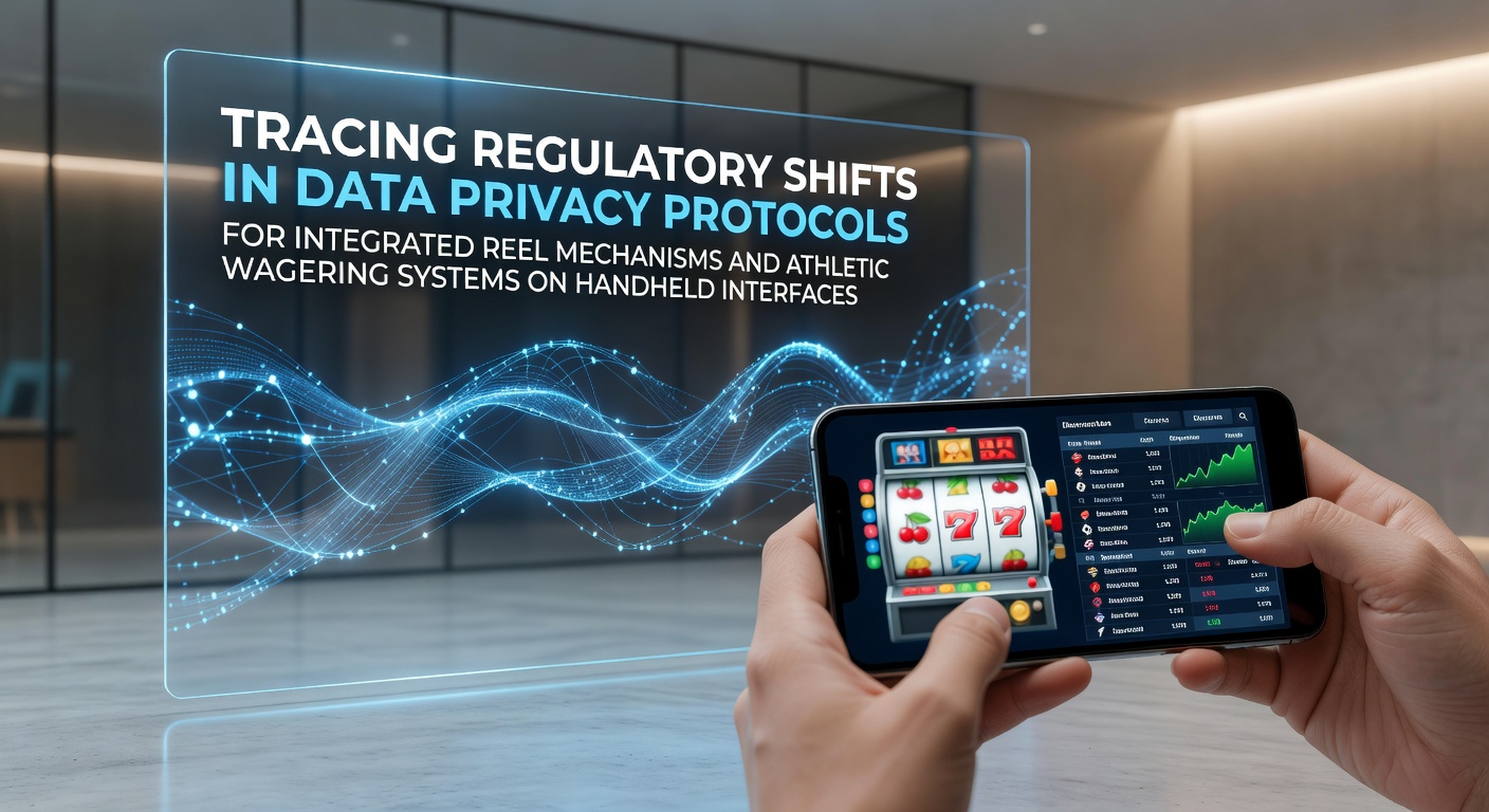 Overzicht van mobiele interfaces met reelmechanismen en sportweddenschapsapps die dataprivacyprotocollen illustreren