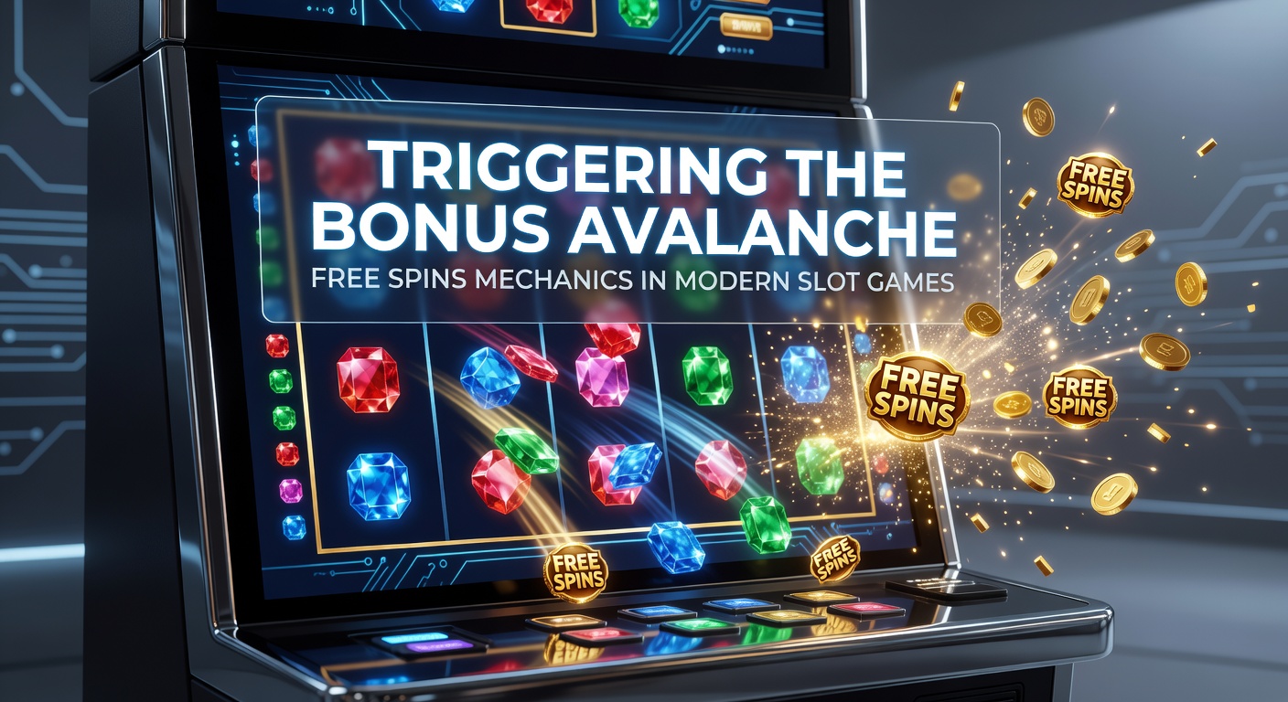 Dynamische weergave van een moderne gokkast met vallende symbolen en activerende bonuslawine tijdens free spins